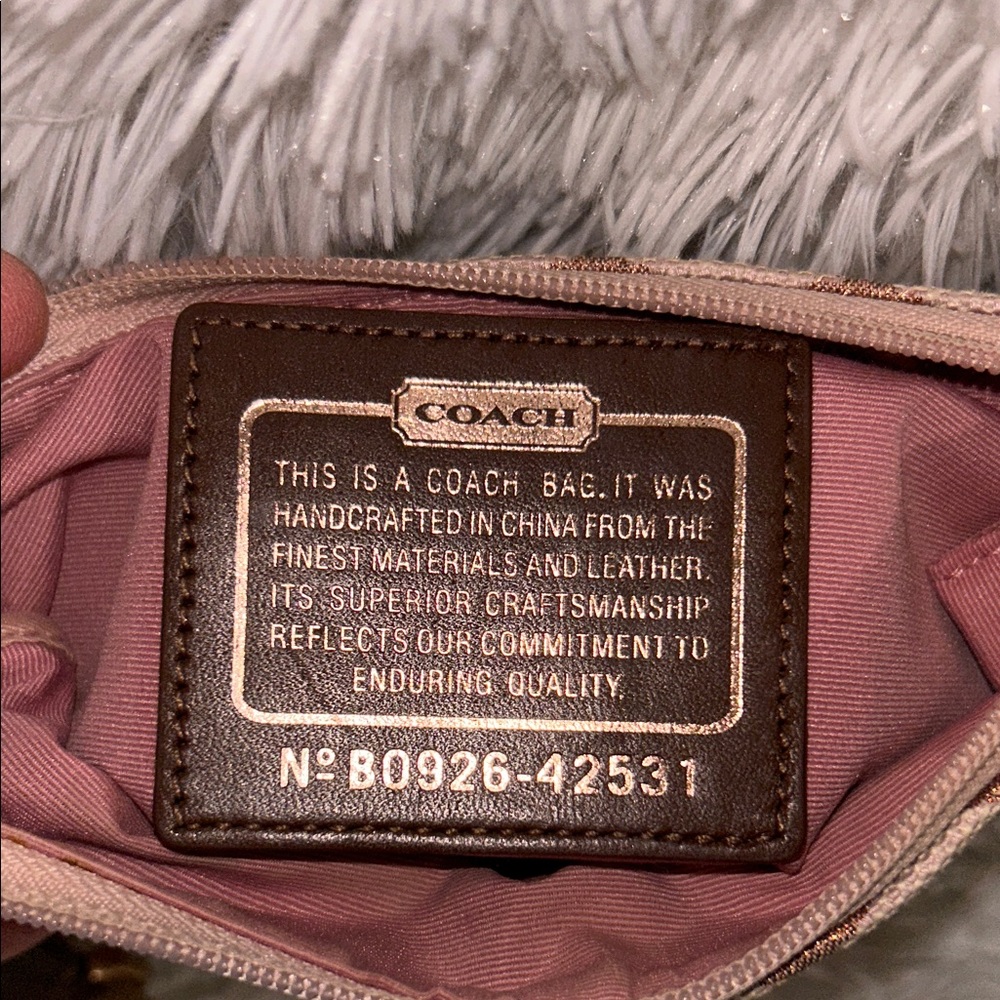 Coach OP Art Crossbody Jacquard metallic bronze and rose gold - Picture 8 of 10